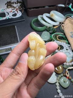 金糖貔貅吊坠,手把