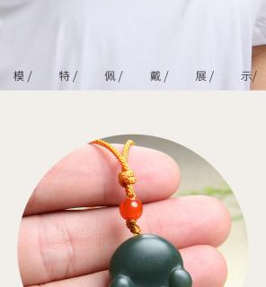 美脂润 和田玉猫爪吊坠女款 青玉一细料玉坠可爱猫咪爪子玉吊坠玉石挂